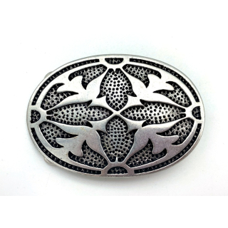 Koppel-Gürtelschnalle 40 mm, altsilber poliert