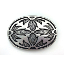 Koppel-Gürtelschnalle 40 mm, altsilber poliert