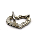 Koppel-Gürtelschnalle 15 mm, vernickelt mit Strass Chrystal