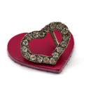 Koppel-Gürtelschnalle 15 mm, vernickelt mit Strass Chrystal