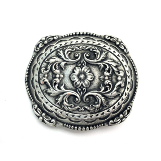 Koppel-Gürtelschnalle 40 mm, altsilber poliert