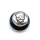 Oberteil Totenkopf Ø 15 mm / 3 mm, altnickel glanz/schwarz verchomt