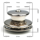 Oberteil Ø 15 mm / 3 mm, gelb / vernickelt