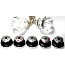 Oberteil Strass Basis Ø 15 mm / 4 mm, Edelstahl/schwarz verchromt