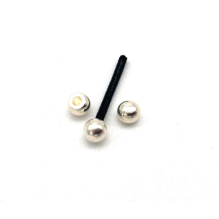 Endzierteil Perle 3 mm, versilbert