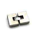 Hakenverschluss 14 x 3,7 mm, Edelstahl satiniert