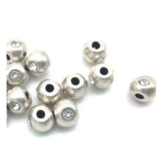 Schlaufzierteil "Doppelbrilliant" Ø 3 mm, versilbert Strass Chrystal