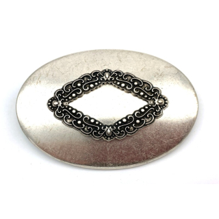 Koppel-Gürtelschnalle 40 mm, altsilber poliert