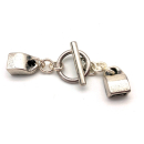 Hakenverschluss 6 x 3,5 mm, versilbert
