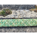 Lederband flach geflochten 17 mm, vintage maigrün