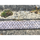 Lederband flach geflochten 20 mm, vintage grau