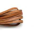 Rindlederband flach mit Zier-Prägung 10 mm, camelbraun