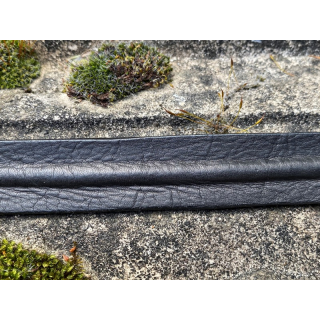 Rindlederband flach mit Erhebung mittig 15 mm, schwarz
