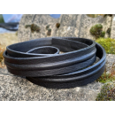 Rindlederband flach mit Erhebung mittig 20 mm, schwarz