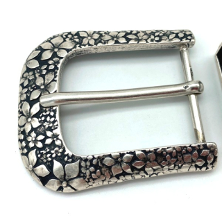 Halbschnalle 40 mm, altsilber poliert