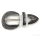 Dreiteiliges Schnallenset 40 mm, altsilber poliert