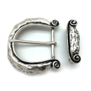 Zweiteiliges Schnallenset 40 mm, altsilber poliert