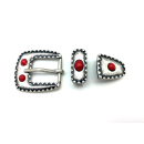 Dreiteiliges Schnallenset 20 mm, altsilber poliert mit...