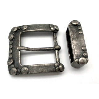 Zweiteiliges Schnallenset 40 mm, altnickel
