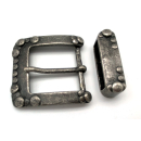 Zweiteiliges Schnallenset 40 mm, altnickel