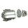 Dreiteiliges Schnallenset 40 mm, altsilber poliert mit Strass schwarz und Einlage Glitzer
