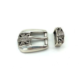 Zweiteiliges Schnallenset 20 mm, versilbert