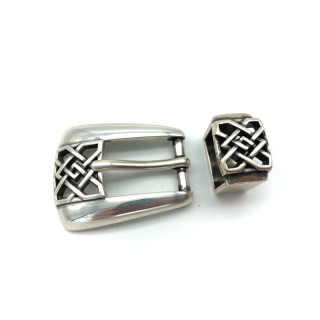 Zweiteiliges Schnallenset 20 mm, versilbert