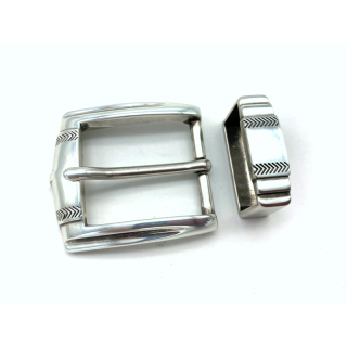 Zweiteiliges Schnallenset 30 mm, versilbert