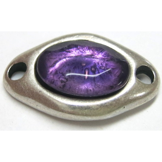 Schlaufzierteil Ø 3 mm, versilbert mit Strass Amethyst