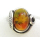 Schlaufzierteil 10 x 7 mm, versilbert mit Stein Orange