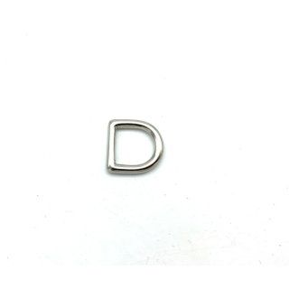 D-Ring 13 x 13 mm, Messing vernickelt