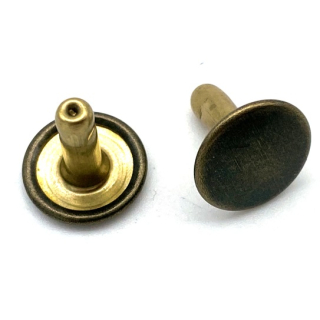 Nietstift geschlossen 11,6 mm, Eisen altmessing - 500 Stück