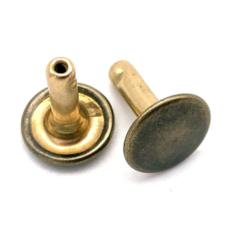 Nietstift geschlossen 14 mm, Eisen altmessing - 500 Stück