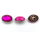 Nietzierteil oval ca. Ø 13 x 19 mm, Eisen vernickelt mit Strass magenta - 10 Stück