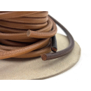 Lederband rund mit Kern, Ø 7 mm, natur