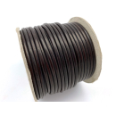 Lederband rund mit Kern, Ø 4 mm, dunkelbraun