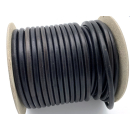 Lederband rund mit Kern, Ø 7 mm, schwarz
