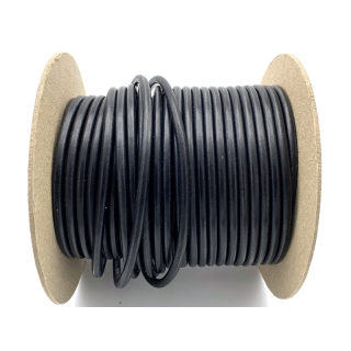 Lederband rund mit Kern Ø 6 mm, schwarz