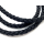Lederband rund geflochten Ø 7 mm, 6 Stränge mit 3 Bändern á 1 mm, schwarz