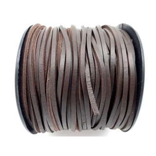 Lederband, Lederschnur eckig, Vierkant 3 x 3 mm, dunkel braun