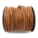 Lederband, Lederschnur eckig, Vierkant 3 x 3 mm, rotbraun