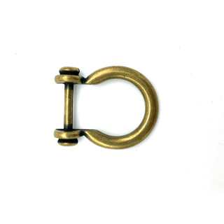 Bügelschäkel - Ring Ø 17 mm, altmessing poliert