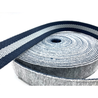 Gurtband 40 mm, grau blau