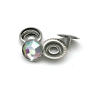 Ringfederdruckknopf 12 mm, Messing mit Stein chrystal -...