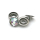 Ringfederdruckknopf 12 mm, Messing mit Stein chrystal - 10 Stück