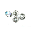 Ringfederdruckknopf 15 mm, Messing mit Stein chrystal -...