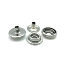 Ringfederdruckknopf 15 mm, Messing mit Stein chrystal -...