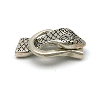 Magnetverschluss " Schlangenkopf" 13 mm, versilbert