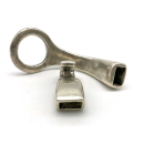 Hakenverschluss 10 x 5 mm, versilbert