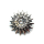 Nietzierteil Ø 37 mm, altsilber mit Strass Chrytal